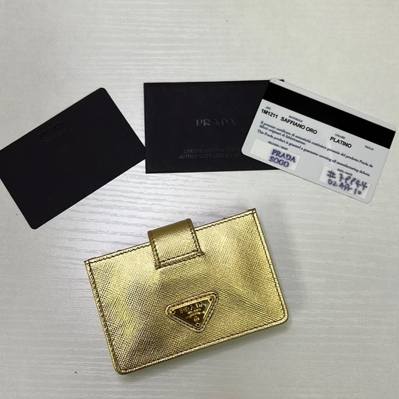 Prada Handbags - 💎 PRADA - Gold Card Holder in Excellent Condition!